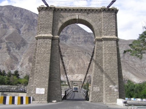 Hanging bridge in Gilgit city 